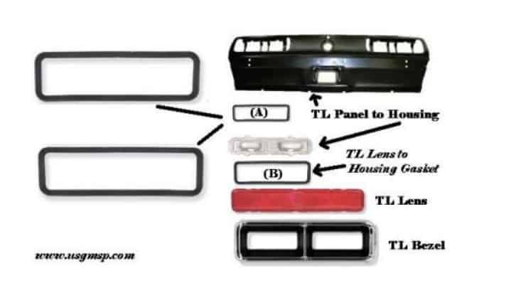 Gaskets: 67-68 Camaro Tail lamp HOUSING - Body - RUBBER (Pr)